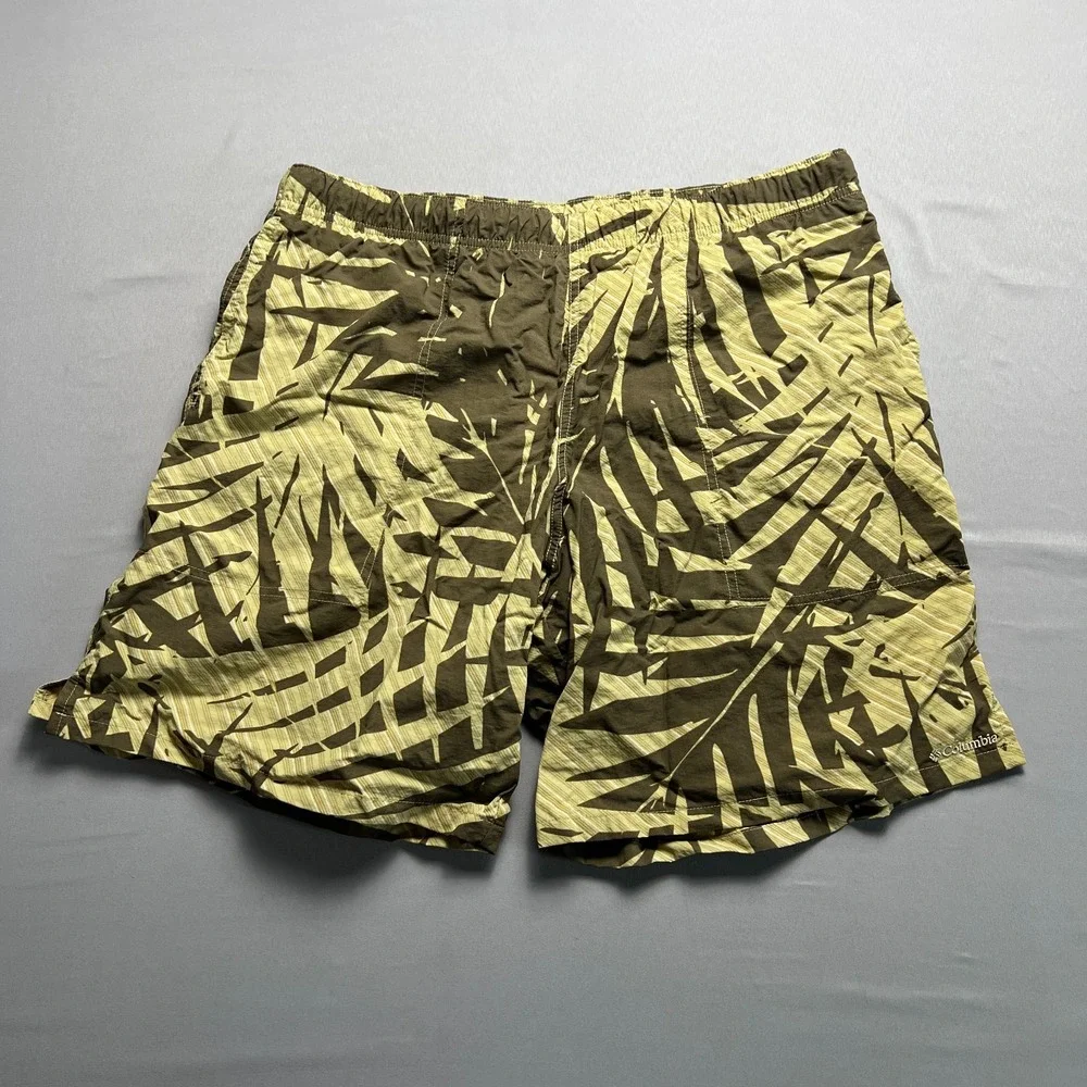 Columbia Swim Trunks Mens L Multicolor Nylon Tropical Print Mesh Lined Surfing